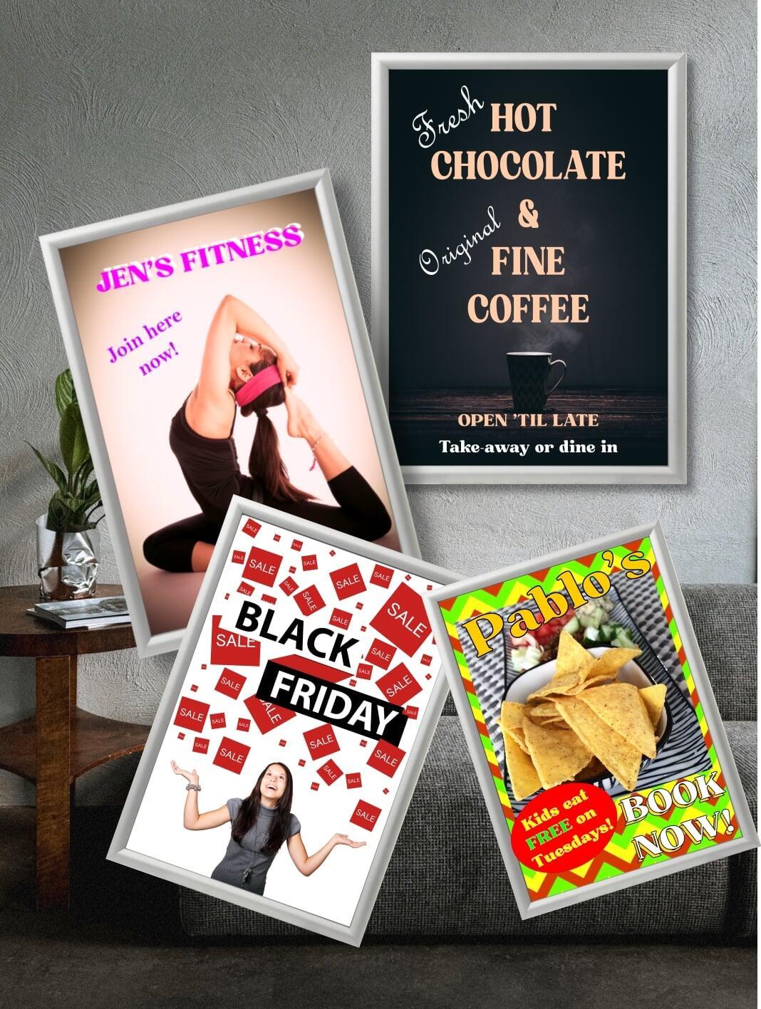 Printed colour posters in wide format sizes