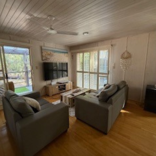 Couran Cove Eco Cabin 2.5 Bedroom ECM Lounge Room Image Couran Cove Eco Cabin 2.5 Bedroom ECM Lounge Room Image