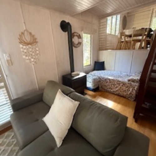 Couran Cove Eco Cabin ECM Lounge to Upstairs Image Couran Cove Eco Cabin ECM Lounge to Upstairs Image