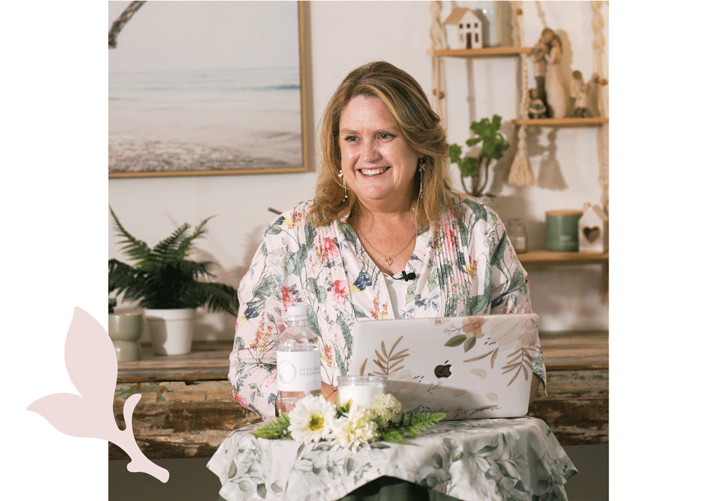 Woman teaching workshop with laptop