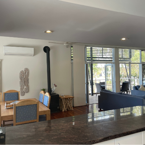 Couran Cove Broadwater Villa BV7 Upstairs Kitchen to Balcony doors View Image Couran Cove Broadwater Villa BV7 Upstairs Kitchen to Balcony doors View Image