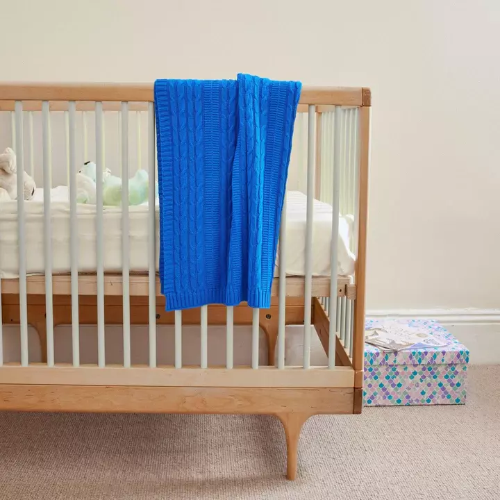 Baby Knit Blanket Royal Blue 1