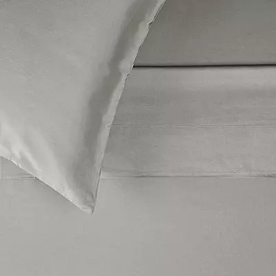 Cotton Sateen Bed Sheet Concrete Grey 1