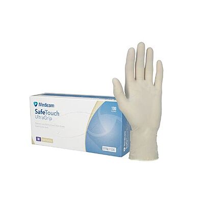 Medicom SafeTouch Ultra Grip Latex Powder Free Textured Examination Gloves Natural Pack Of 100 Medicom SafeTouch Ultra Grip Latex Powder Free Textured Examination Gloves Natural Pack Of 100