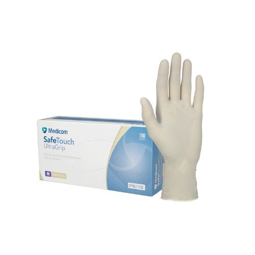 Medicom SafeTouch Ultra Grip Latex Powder Free Textured Examination Gloves Natural Pack Of 100