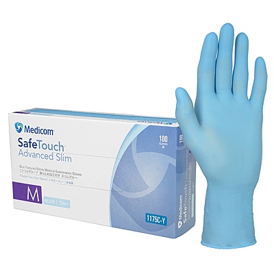 Medicom SafeTouch Advanced Slim Nitrile Gloves Blue Pack Of 100 Medicom SafeTouch Advanced Slim Nitrile Gloves Blue Pack Of 100