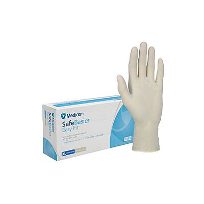 Medicom SafeBasics Easy Fit Latex Lightly Powdered Gloves Natural Pack Of 100 Medicom SafeBasics Easy Fit Latex Lightly Powdered Gloves Natural Pack Of 100