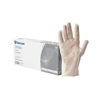 Medicom Vitals Comfort CPE Gloves Clear Pack Of 100