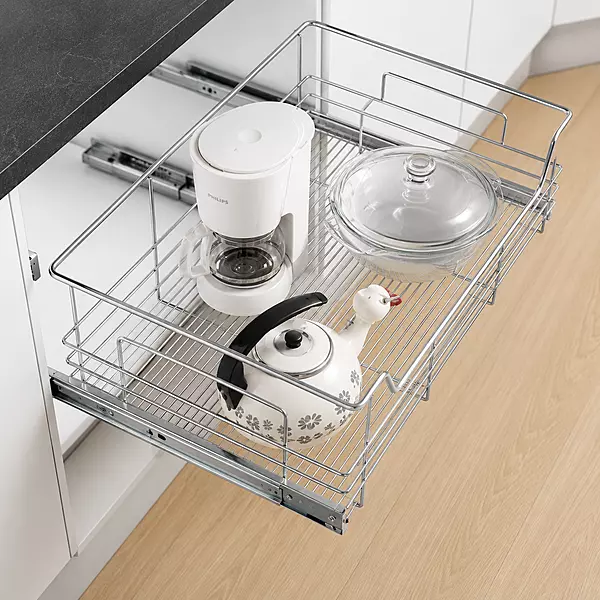 Chrome Wire Pull-out Baskets 135mm 500mm