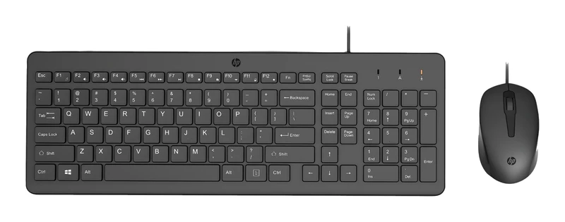 HP 150 Keyboard & Mouse - USB Type A Cable - USB Type A Cable Mouse - Compatible with PC