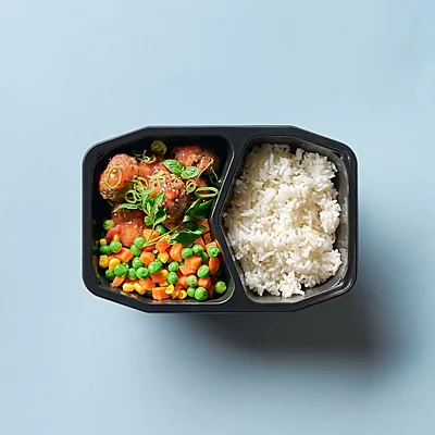Vietnamese Pork Meatballs With Rice, Mixed Vegetables