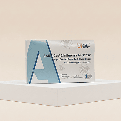 1T AllTest 4in1 Single RSV/Influenza A+B/Covid Antigen Combo Rapid Test Cassette Nasal Swab