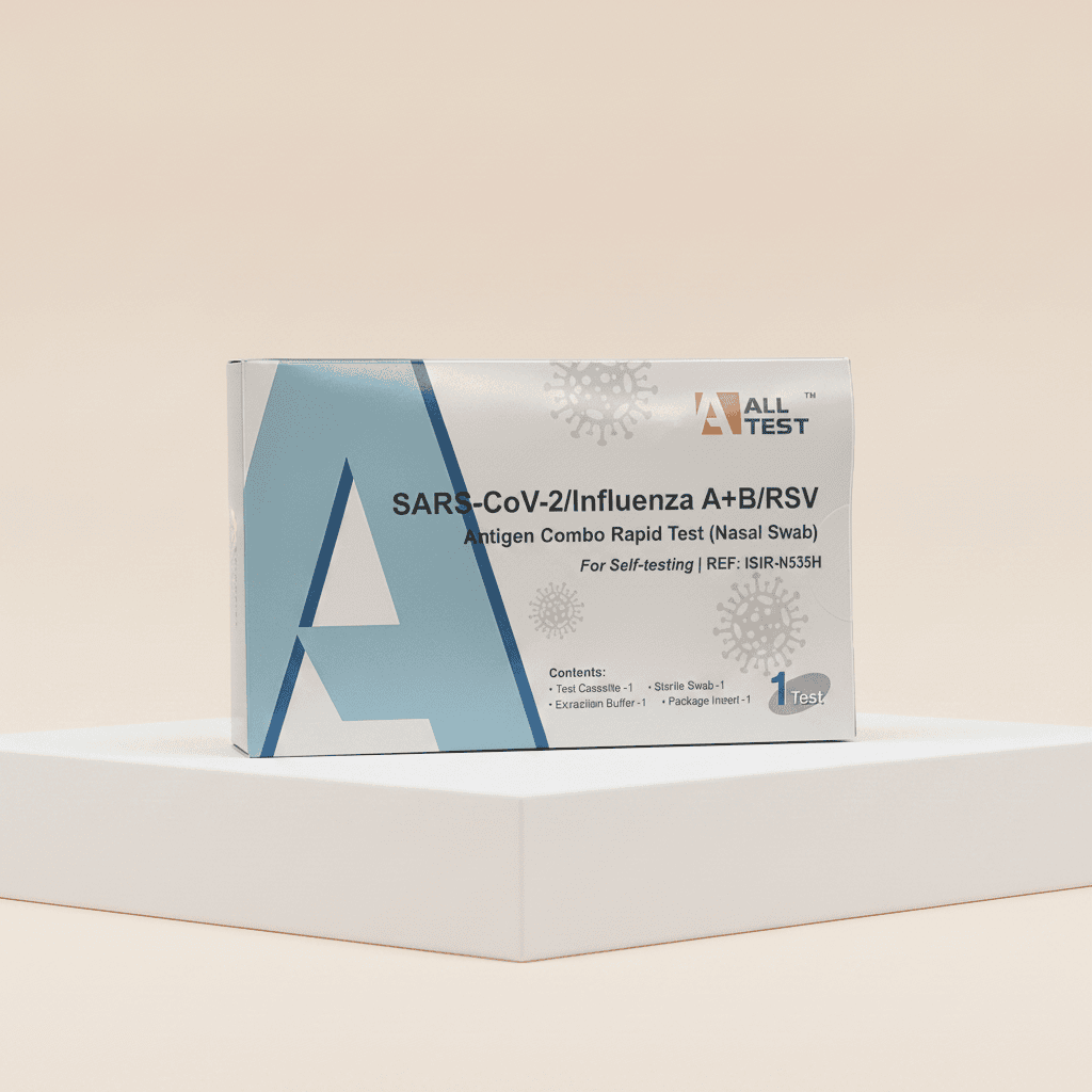 1T AllTest 4in1 Single RSV/Influenza A+B/Covid Antigen Combo Rapid Test Cassette Nasal Swab