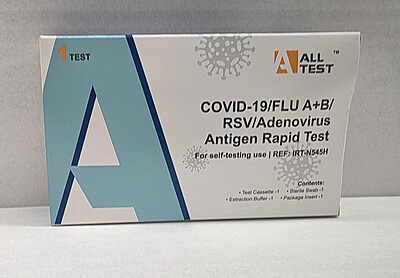 1T AllTest 5in1 Single ADV/RSV/Influenza A+B/Covid Antigen Combo Rapid Test Cassette Nasal Swab