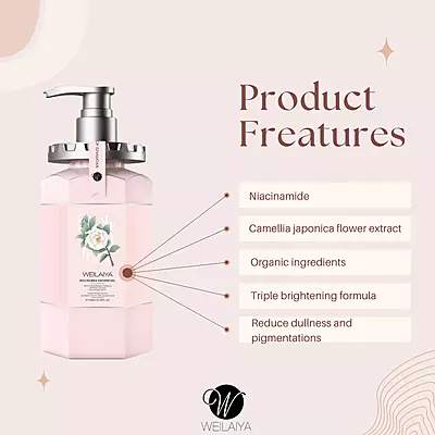 Applying Weilaiya Camellia shower gel – brightening and moisturizing body wash