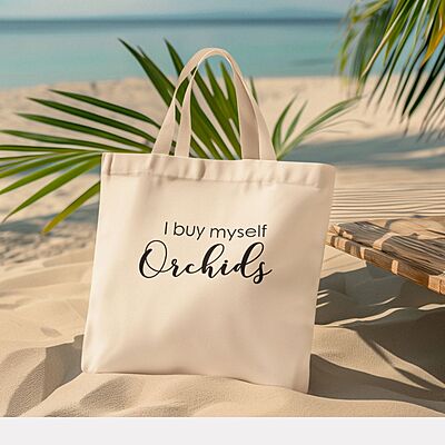 I Buy Myself Orchids Medium Tote Bag
