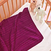 Baby Knit Blanket Sangria 1