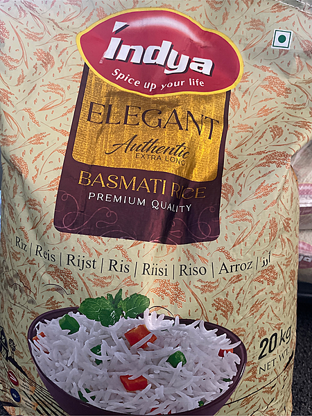 Indya Elegant Basmati Rice 20kg