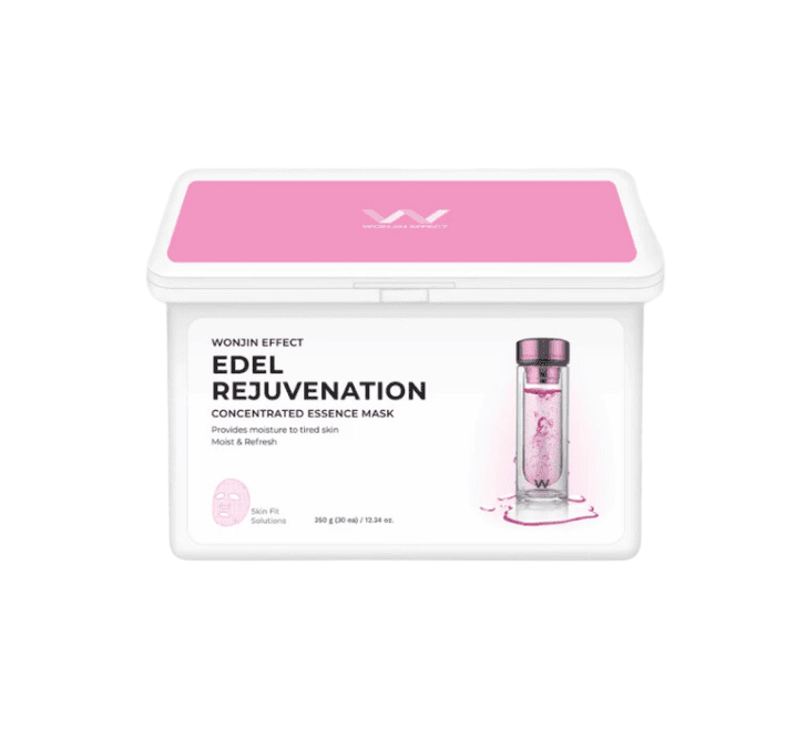 WONJIN EFFECT mask flat lay – 30-piece Korean sheet mask pack