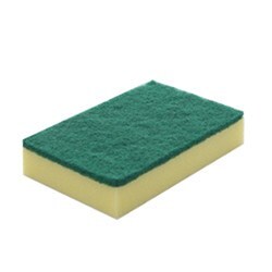 Green & Yellow Large Sponge Scourer 15 x 10cm [Pkt of 10]