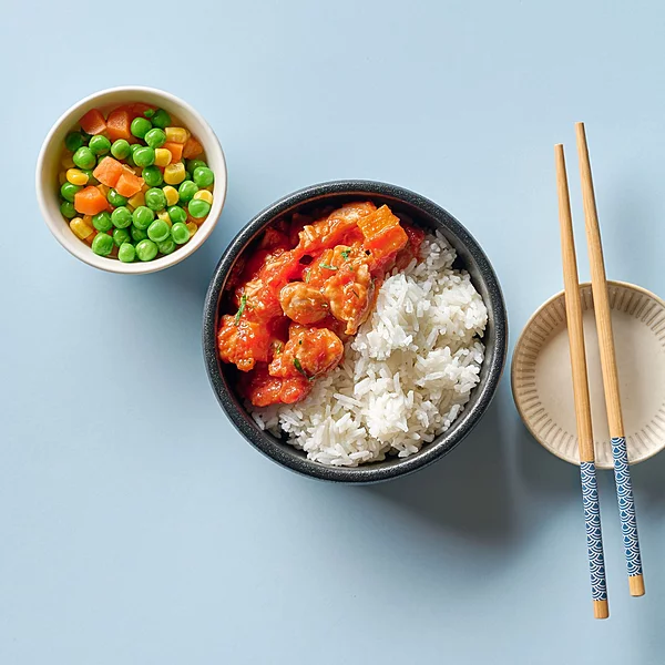 Vietnamese Chicken Ragu With Rice, Mixed Vegetables