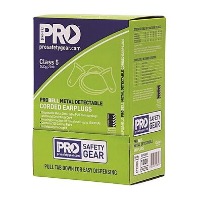ProChoice Probell Metal Detectable Earplugs Corded Pack of 100 Pairs ProChoice Probell Metal Detectable Earplugs Corded Pack of 100 Pairs