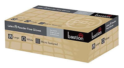 Bastion Latex Examination Gloves Powder Free White Pack of 100 Bastion Latex Examination Gloves Powder Free White Pack of 100