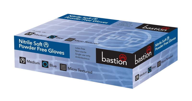 Bastion Nitrile Soft Examination Gloves Powder Free Blue Pack of 100 Bastion Nitrile Soft Examination Gloves Powder Free Blue Pack of 100