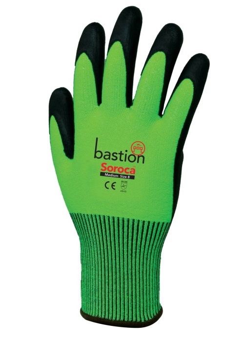 Bastion Soroca Cut Resistant Level 5 High Viz Green Gloves