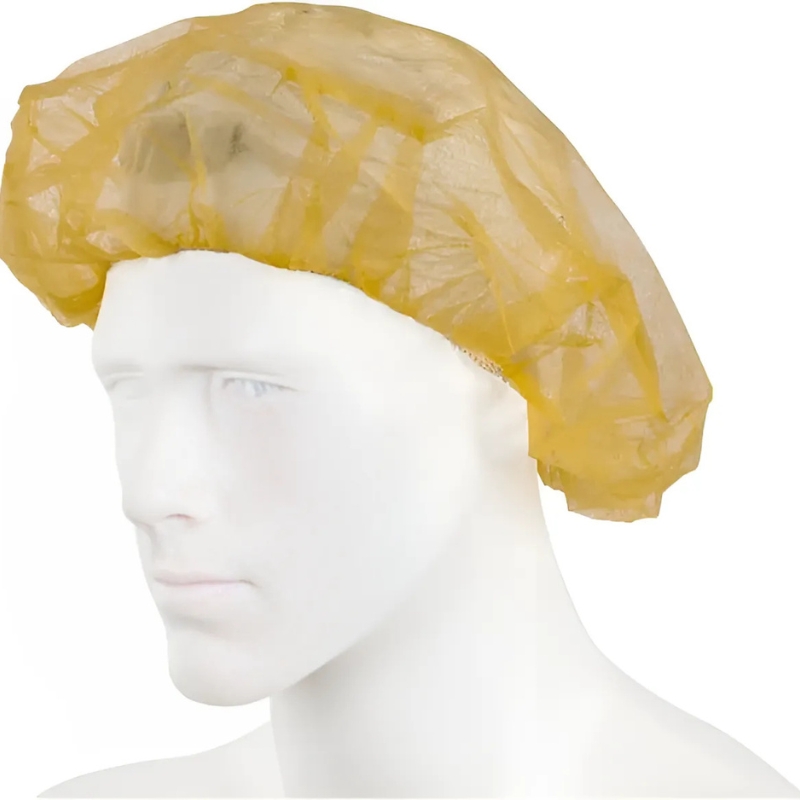 Bastion Polypropylene Bouffant Cap 21" Yellow Carton of 1000