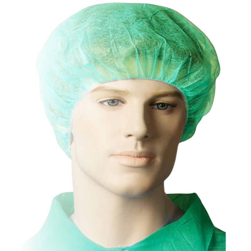 Bastion Polypropylene Bouffant Cap 24" Green Carton of 1000