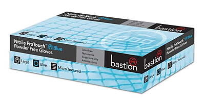 Bastion ProTouch Nitrile Examination Gloves Powder Free Blue Pack of 100 Bastion ProTouch Nitrile Examination Gloves Powder Free Blue Pack of 100