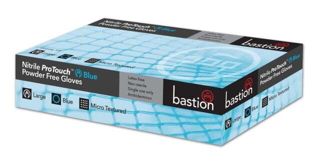 Bastion ProTouch Nitrile Examination Gloves Powder Free Blue Pack of 100 Bastion ProTouch Nitrile Examination Gloves Powder Free Blue Pack of 100