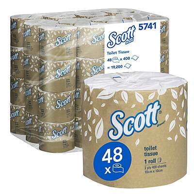Scott Toilet Tissue 2 Ply 400 Sheet Carton of 48 Scott Toilet Tissue 2 Ply 400 Sheet Carton of 48