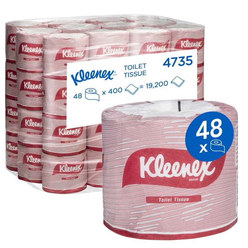 Kleenex Toilet Tissue 2 Ply 400 Sheet Carton of 48 Kleenex Toilet Tissue 2 Ply 400 Sheet Carton of 48