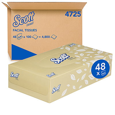 Scott Facial Tissue 2 Ply 100 Sheet Carton of 48 Scott Facial Tissue 2 Ply 100 Sheet Carton of 48