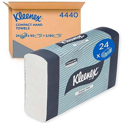 Kleenex Compact Hand Towel 29.5 X 19cm 90 Towels Carton of 24 Kleenex Compact Hand Towel 29.5 X 19cm 90 Towels Carton of 24
