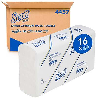 Scott Interleaved Optimum Towel 30.5x21cm 150 Sheet Carton of 16 Scott Interleaved Optimum Towel 30.5x21cm 150 Sheet Carton of 16