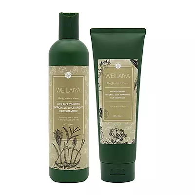 WEILAIYA ZINGIBER OFFICINALE JUICE BRIGHT HAIR SHAMPOO & CONDITIONER SET FOR HAIR LOSS  [ FOR DRY HAIR ]