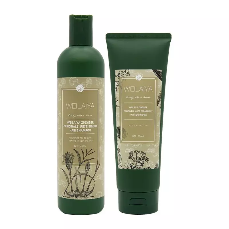 WEILAIYA ZINGIBER OFFICINALE JUICE BRIGHT HAIR SHAMPOO & CONDITIONER SET FOR HAIR LOSS  [ FOR DRY HAIR ]