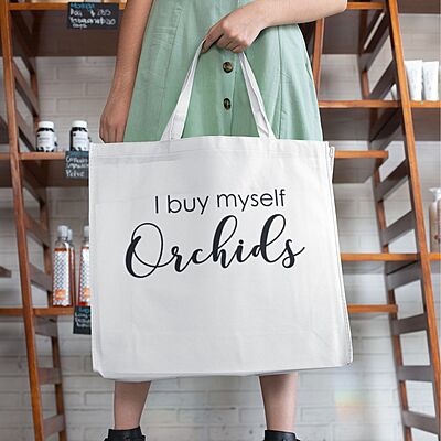 I Buy Myself Orchids Medium Tote Bag