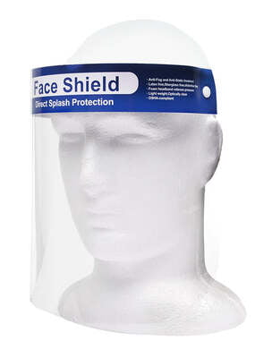 Full Length Face Shields With Elastic Headband Pack of 10 Full Length Face Shields With Elastic Headband Pack of 10