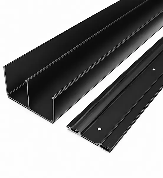 Wardrobe 2-Door Track & Roller Kit 3.0m – Black