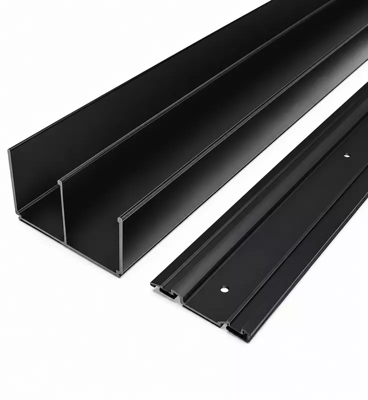 Wardrobe 2-Door Track & Roller Kit 3.0m – Black