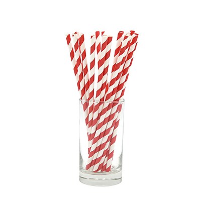 Earth Essentials Paper Straws Red & White Stripes