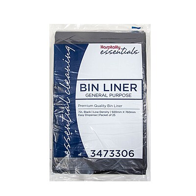 Kleening Essentials General Purpose Black Garbage Bags 72L