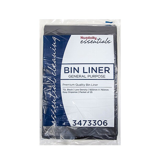 Kleening Essentials General Purpose Black Garbage Bags 72L