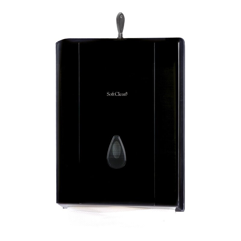 Soft Clean Slimfold Hand Towel Black Dispenser