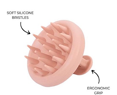 CHEEKYGLO Scalp Scrubber with soft silicone bristles