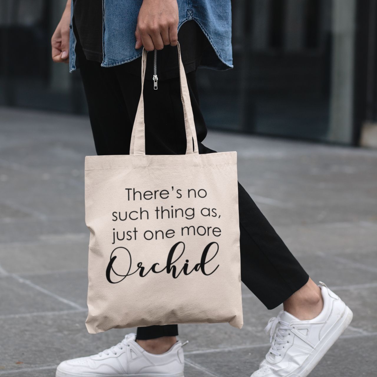 Just One More Orchid Large Tote Bag Just One More Orchid Large Tote Bag